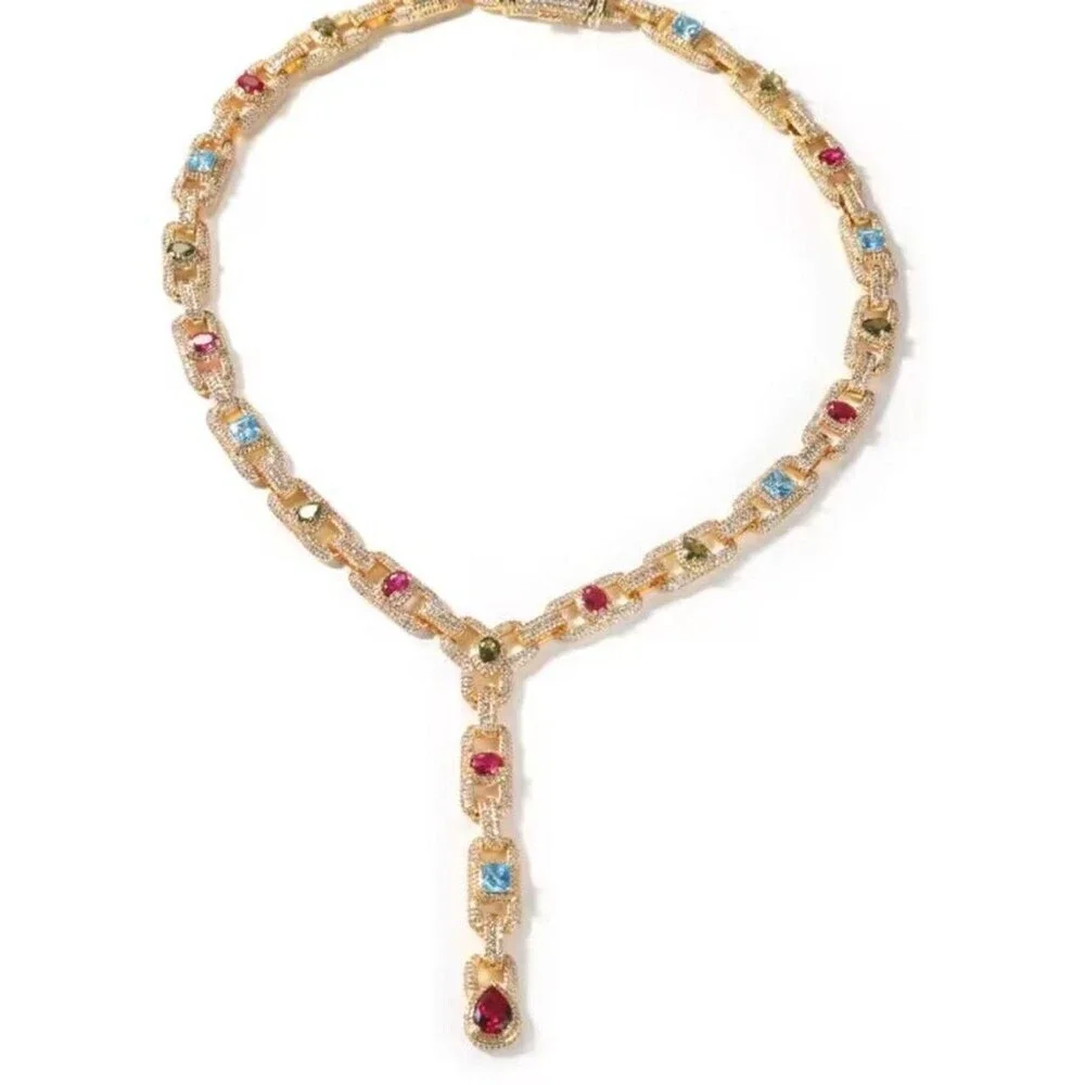 Cluster Mariner Chain Necklace Iced out 19inch